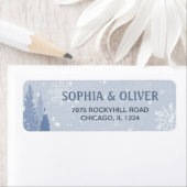 Dusty Blue Winter Landschap Etiket (Insitu)