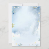 Dusty Blue Winter ONEderland Forest 1st Birthday Kaart (Achterkant)