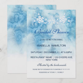 Dusty Blue Winter Script Calligraphy Vrijgezellenf Kaart