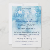 Dusty Blue Winter Script Calligraphy Waterverf Kaart (Voorkant)