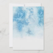 Dusty Blue Winter Script Calligraphy Waterverf Kaart (Achterkant)
