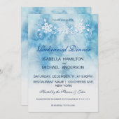 Dusty Blue Winter Script Calligraphy Waterverf Kaart (Voorkant / Achterkant)