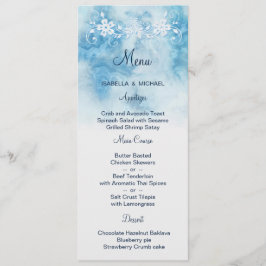 Dusty Blue Winter Script Calligraphy Waterverf Menu