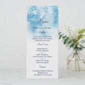 Dusty Blue Winter Script Calligraphy Waterverf Menu (Staand voorkant)