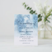 Dusty Blue Winter Script Calligraphy White Branch Briefkaart (Staand voorkant)