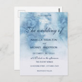 Dusty Blue Winter Script Calligraphy White Branch Briefkaart (Voorkant / Achterkant)