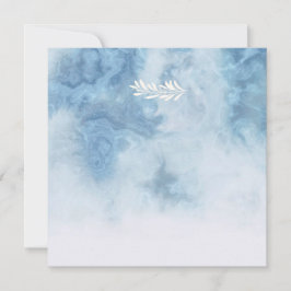 Dusty Blue Winter Script Calligraphy White Branch Kaart