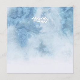Dusty Blue Winter Script Calligraphy White Branch Kaart
