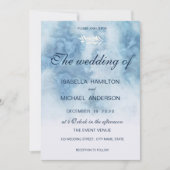 Dusty Blue Winter Script Calligraphy White Branch Kaart (Voorkant)