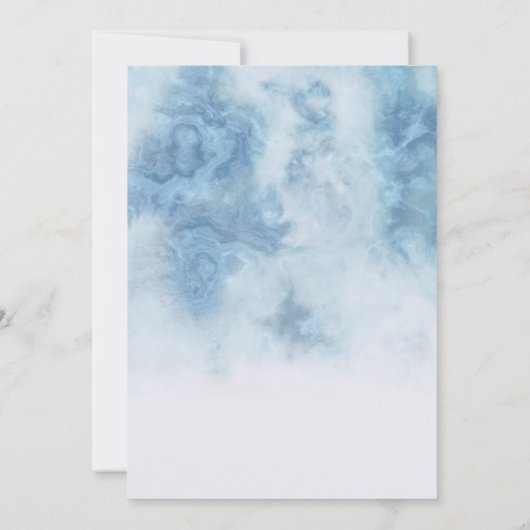 Dusty Blue Winter Script Calligraphy White Branch Kaart (Achterkant)
