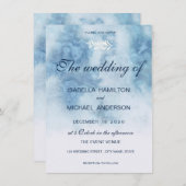 Dusty Blue Winter Script Calligraphy White Branch Kaart (Voorkant / Achterkant)