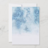 Dusty Blue Winter Script Calligraphy White Branch Kaart (Achterkant)
