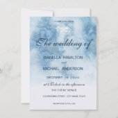 Dusty Blue Winter Script Calligraphy White Branch Kaart (Voorkant)