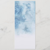 Dusty Blue Winter Script Calligraphy White Branch Menu (Achterkant)