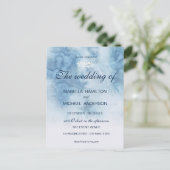 Dusty Blue Winter Script Calligraphy White Branch Uitnodiging Briefkaart (Staand voorkant)