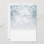 Dusty Blue Winter Snow Modern Wedding Kaart (Achterkant)