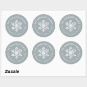 Dusty Blue Winter Snowflake Retour Adres Label (Vel)