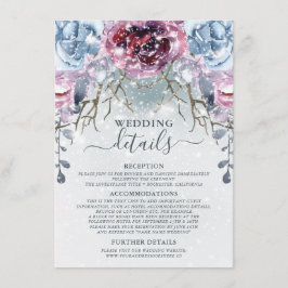 Dusty Blue Winter Wedding Details Enclosure Card Informatiekaartje