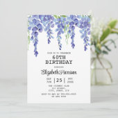 Dusty Blue Wisteria Bloemengroen 60e verjaardag Kaart (Staand voorkant)