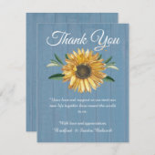Dusty Blue Wood Sunflower Weddenschap Hartelijk da (Voorkant / Achterkant)