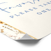 Dusty Blue Woodland Fox Baby shower voorkeursbord Poster (Hoek)