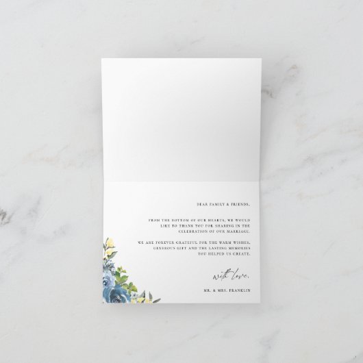 Dusty Blue Yellow Botanical Bedankt (Binnen)