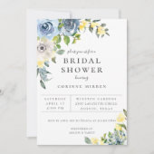 Dusty Blue Yellow Botanical Florence Vrijgezellenf Aankondiging (Voorkant)