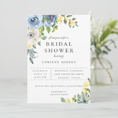 Dusty Blue Yellow Botanical Florence Vrijgezellenf Aankondiging (Staand voorkant)