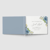 Dusty Blue Yellow Floral Wedding Guest Book Gastenboek (Volledig)