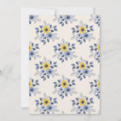 Dusty Blue Yellow Flowers White 60th Birthday Kaart (Achterkant)