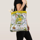 Dusty Blue & Yellow Mariposa Personalized Tote Bag (Dichtbij)