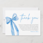 Dusty Blue Ze bindt de knoop Dank je kaart (Voorkant)