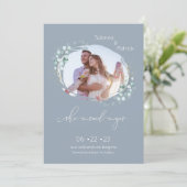 Dusty Blue Ze zei ja foto Save The Date (Staand voorkant)