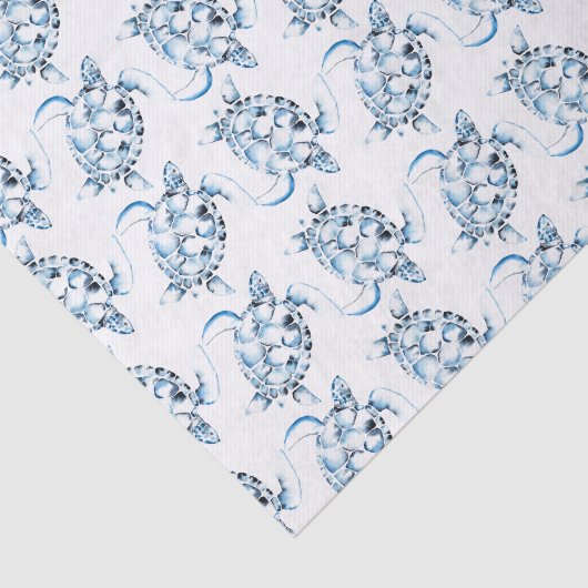 Dusty Blue Zee Turtle Beachy Tissuepapier (Detail)