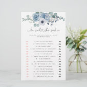 Dusty Blue zei dat ze vrijgezellenfeest game zei (Staand voorkant)