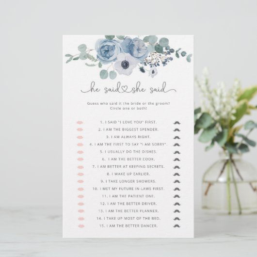 Dusty Blue zei dat ze vrijgezellenfeest game zei (Staand voorkant)