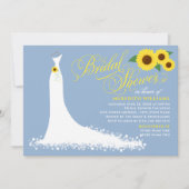 Dusty Blue Zonnebloem Trouwjurk Vrijgezellenfeest Kaart (Voorkant)