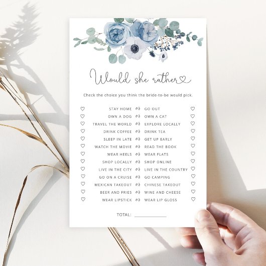 Dusty blue zou ze liever vrijgezellenfeesten spele