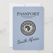 Dusty Blue Zuid-Afrika Passport Save The Date (Voorkant)