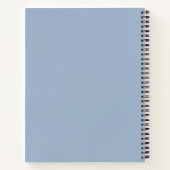 Dusty Blue Zwart en Wit Monogram Receptenboek Notitieboek (Achterkant)