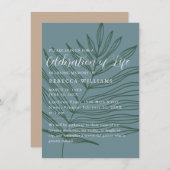 Dusty Blueish Minimal Celebration of Life Kaart (Voorkant / Achterkant)