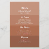 Dusty blush brown Stylish Elegant bruiloft menu (Voorkant)