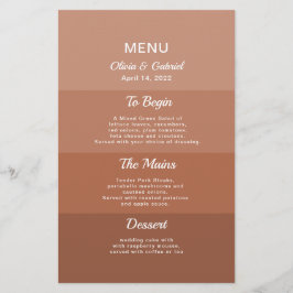 Dusty blush brown Stylish Elegant bruiloft menu