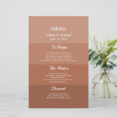 Dusty blush brown Stylish Elegant bruiloft menu (Staand voorkant)