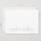 Dusty Blush | Moderne Scripting Name Personalized Notitiekaartje (Voorkant)