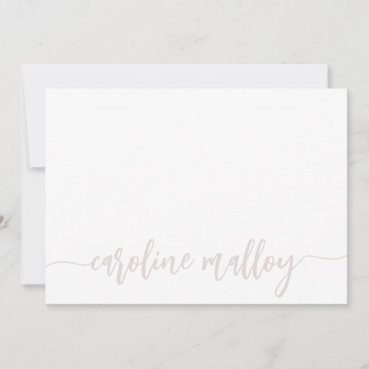 Dusty Blush | Moderne Scripting Name Personalized Notitiekaartje (Voorkant)