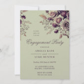 Dusty Blush Paarse Boho Rozen Engagement Party Kaart (Voorkant)