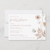 Dusty Blush Pink Elegant Floral Vrijgezellenfeest Kaart (Voorkant)