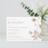 Dusty Blush Pink Elegant Floral Vrijgezellenfeest Kaart (Staand voorkant)