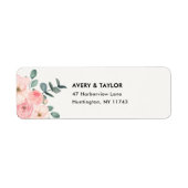 Dusty Blush Pink Floral Return Address Label (Voorkant)